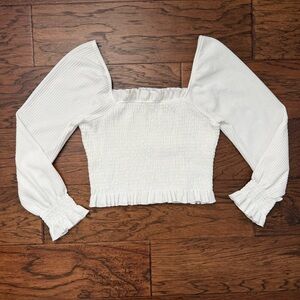 Altarād State Smocked Cotton Crop Top | Coquette Cottagecore | Size S